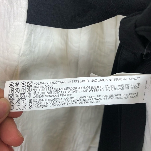 Zara White Long Jacquard Blazer Jacket Sash Tie XS - Picture 5 of 6